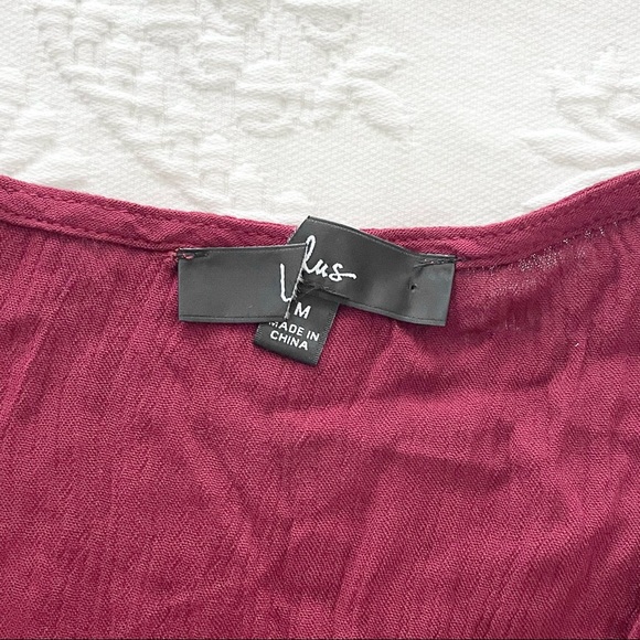 NWOT Lulus Heart of Marigold Burgundy Wrap Maxi Dress Medium - Picture 6 of 10